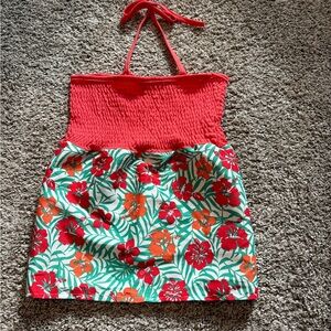 Floral Dog Dress with Red and Green Accents